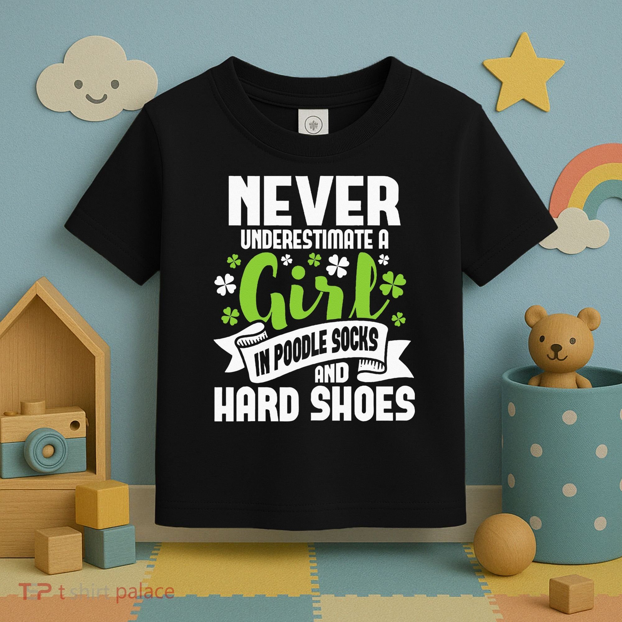 Girl In Poodle Socks Irish Dancer Ceili Reel Dance Feis Toddler T-Shirt