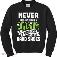 Girl In Poodle Socks Irish Dancer Ceili Reel Dance Feis Kids Sweatshirt thumb 0