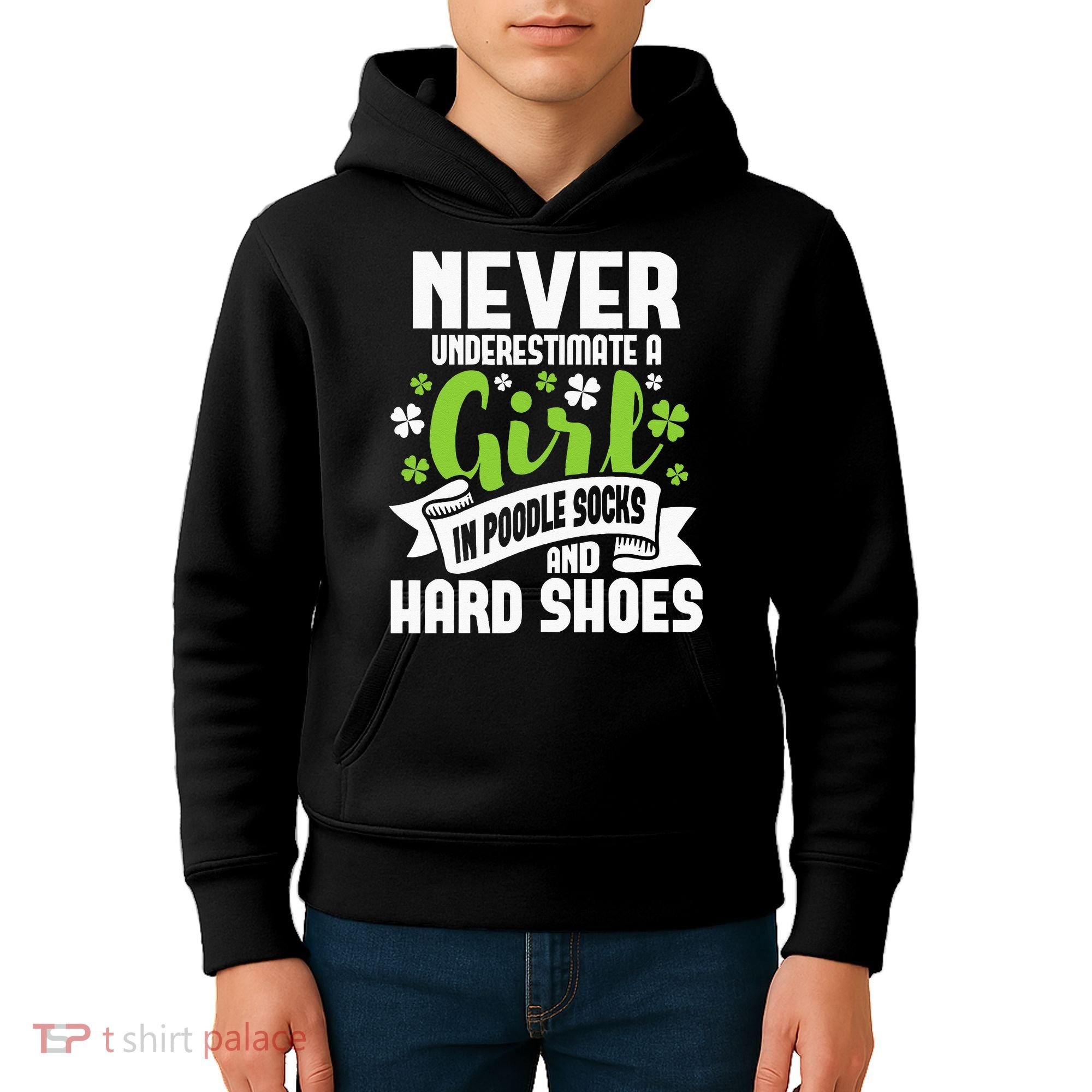 Girl In Poodle Socks Irish Dancer Ceili Reel Dance Feis Kids Hoodie