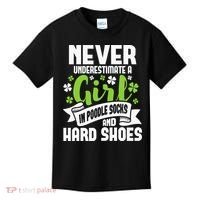 Girl In Poodle Socks Irish Dancer Ceili Reel Dance Feis Kids T-Shirt thumb 0