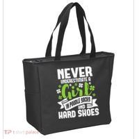 Girl In Poodle Socks Irish Dancer Ceili Reel Dance Feis Tote Bag thumb 2