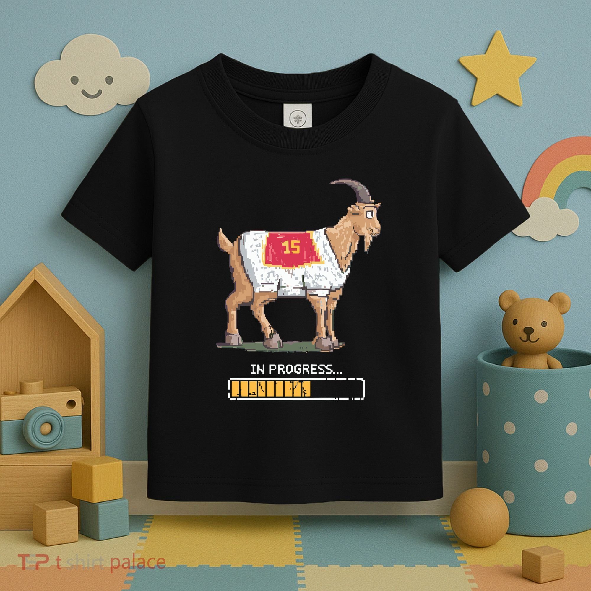 Goat In Progress Mahomes Lix Kansas City Chief Toddler T-Shirt