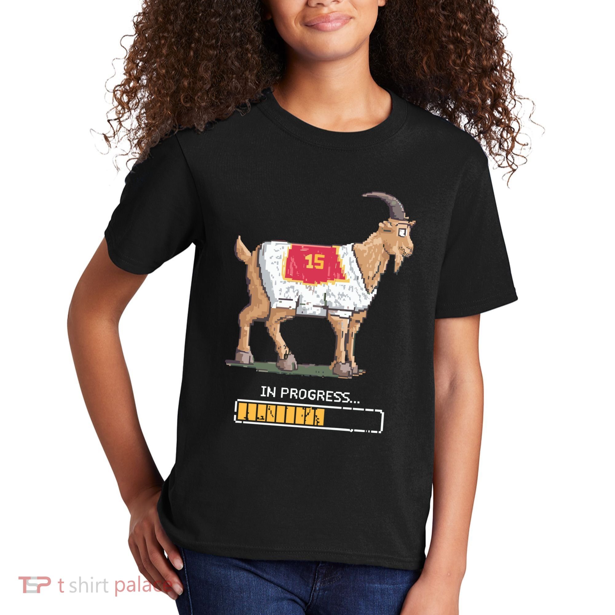 Goat In Progress Mahomes Lix Kansas City Chief Kids T-Shirt