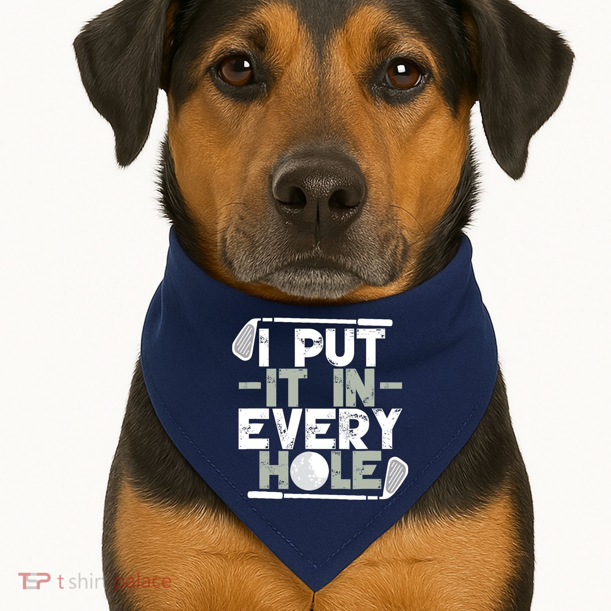 Golf I Put It In Every Hole USA-Made Doggie Bandana