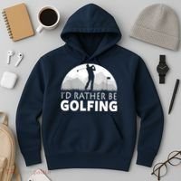 Golf Id Rather Be Golfing Funny Golf Gift Hoodie thumb 3