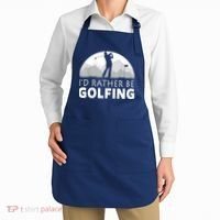 Golf Id Rather Be Golfing Funny Golf Gift Apron thumb 2