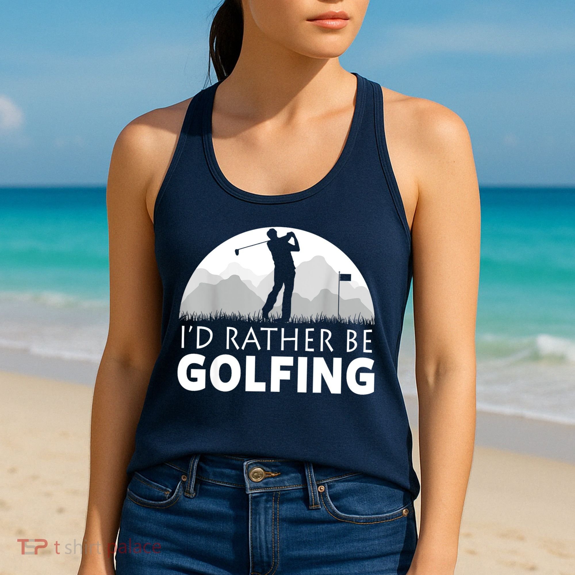 Golf Id Rather Be Golfing Funny Golf Gift Women's Tank Top