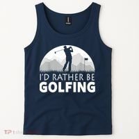 Golf Id Rather Be Golfing Funny Golf Gift Tank Top thumb 2