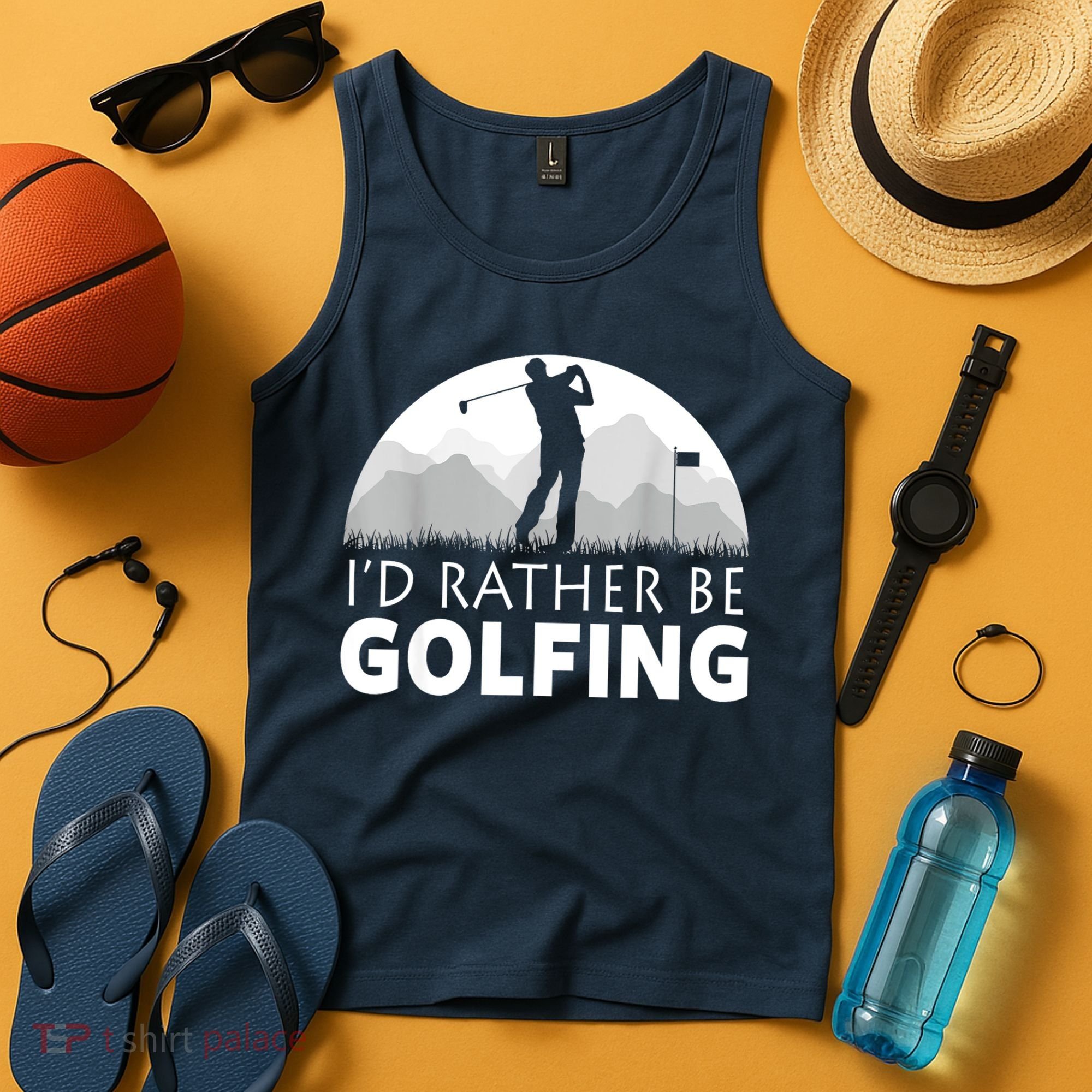 Golf Id Rather Be Golfing Funny Golf Gift Tank Top