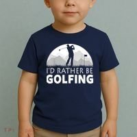 Golf Id Rather Be Golfing Funny Golf Gift Toddler T-Shirt thumb 2