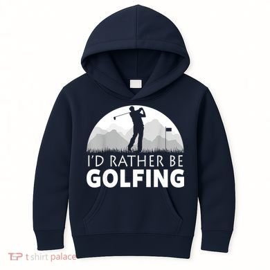 Golf Id Rather Be Golfing Funny Golf Gift Kids Hoodie