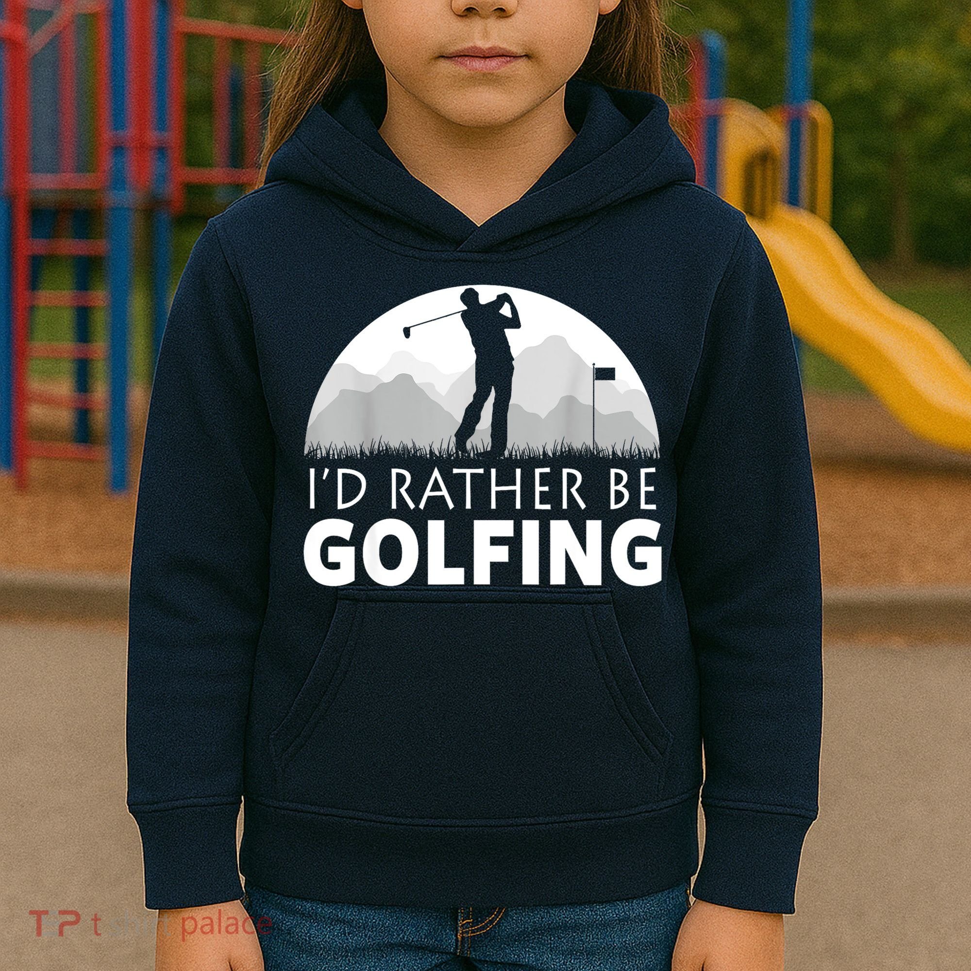Golf Id Rather Be Golfing Funny Golf Gift Kids Hoodie