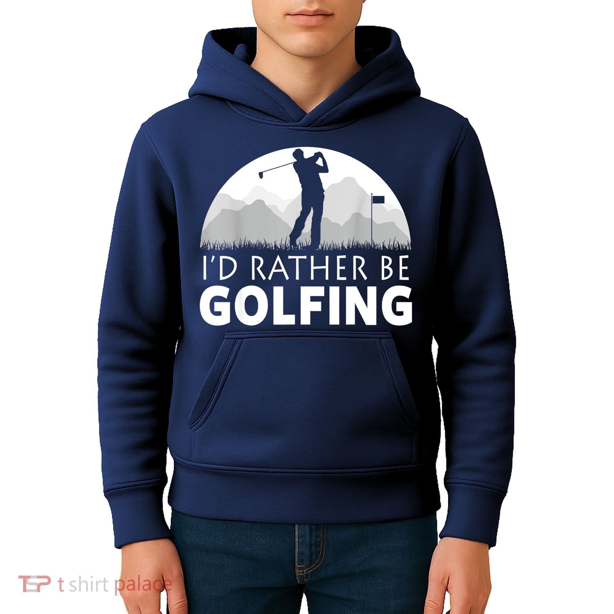 Golf Id Rather Be Golfing Funny Golf Gift Kids Hoodie