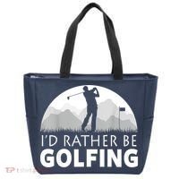 Golf Id Rather Be Golfing Funny Golf Gift Tote Bag thumb 0