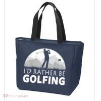 Golf Id Rather Be Golfing Funny Golf Gift Tote Bag thumb 3