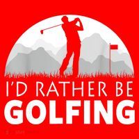 Golf Id Rather Be Golfing Funny Golf Gift Santa Hat thumb 1