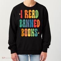 Groovy I Read Banned Books Librarian Reader Bookworm Women's Sweatshirt thumb 0