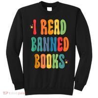 Groovy I Read Banned Books Librarian Reader Bookworm Sweatshirt thumb 0