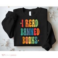 Groovy I Read Banned Books Librarian Reader Bookworm Sweatshirt thumb 2
