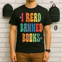 Groovy I Read Banned Books Librarian Reader Bookworm T-Shirt thumb 6