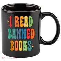 Groovy I Read Banned Books Librarian Reader Bookworm 11oz C Handle Ceramic Mug thumb 0