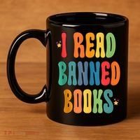 Groovy I Read Banned Books Librarian Reader Bookworm 11oz C Handle Ceramic Mug thumb 4