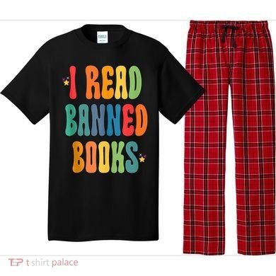 Groovy I Read Banned Books Librarian Reader Bookworm Pajama Set