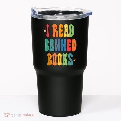 Groovy I Read Banned Books Librarian Reader Bookworm Tumbler