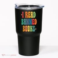 Groovy I Read Banned Books Librarian Reader Bookworm Tumbler thumb 0