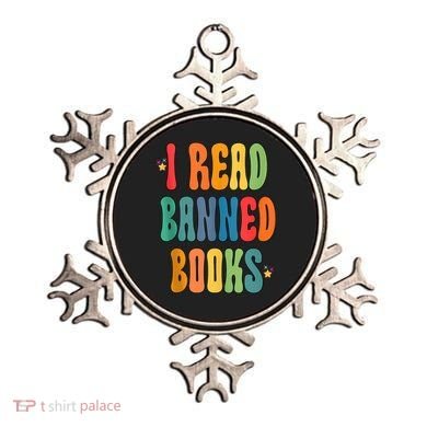 Groovy I Read Banned Books Librarian Reader Bookworm Ornament