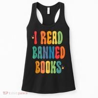 Groovy I Read Banned Books Librarian Reader Bookworm Women's Tank Top thumb 0