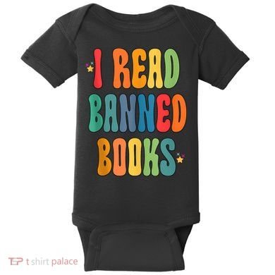 Groovy I Read Banned Books Librarian Reader Bookworm Baby Bodysuit
