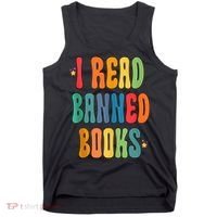 Groovy I Read Banned Books Librarian Reader Bookworm Tank Top thumb 0