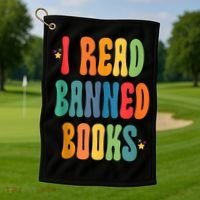 Groovy I Read Banned Books Librarian Reader Bookworm Golf Towel thumb 1