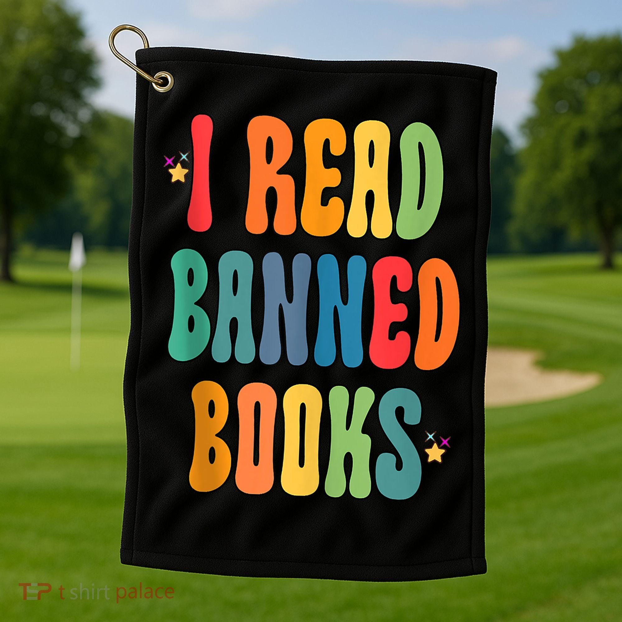 Groovy I Read Banned Books Librarian Reader Bookworm Golf Towel
