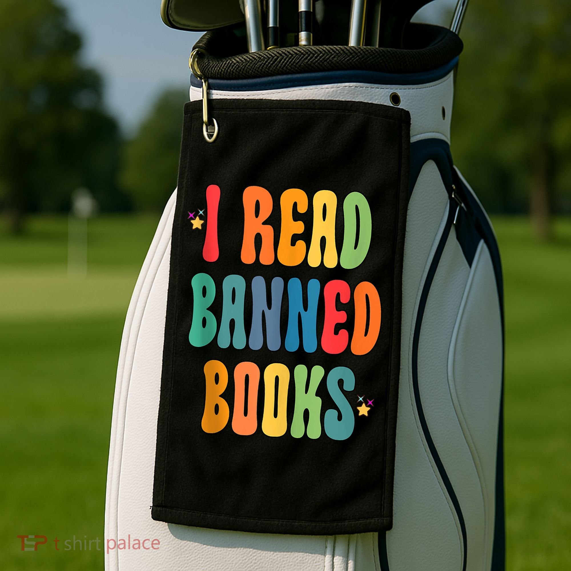 Groovy I Read Banned Books Librarian Reader Bookworm Golf Towel