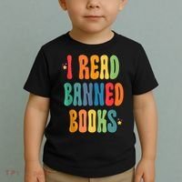 Groovy I Read Banned Books Librarian Reader Bookworm Toddler T-Shirt thumb 2