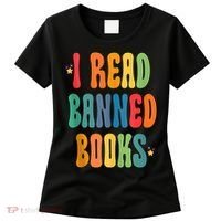 Groovy I Read Banned Books Librarian Reader Bookworm Women's T-Shirt thumb 0