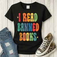 Groovy I Read Banned Books Librarian Reader Bookworm Women's T-Shirt thumb 3