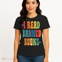 Groovy I Read Banned Books Librarian Reader Bookworm Women's T-Shirt thumb 4