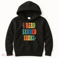 Groovy I Read Banned Books Librarian Reader Bookworm Kids Hoodie thumb 0