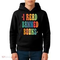 Groovy I Read Banned Books Librarian Reader Bookworm Kids Hoodie thumb 4