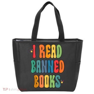 Groovy I Read Banned Books Librarian Reader Bookworm Tote Bag