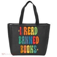 Groovy I Read Banned Books Librarian Reader Bookworm Tote Bag thumb 0
