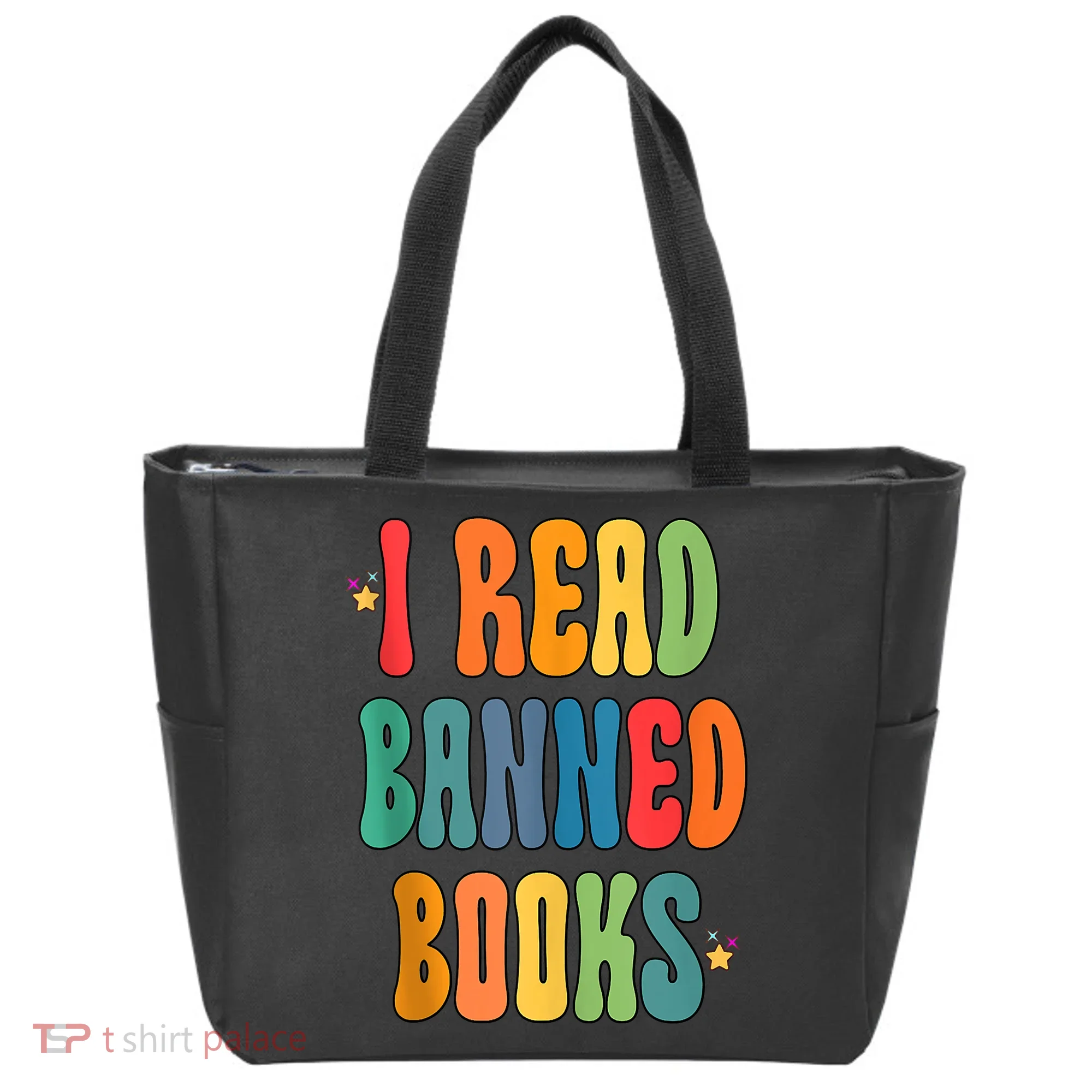Groovy I Read Banned Books Librarian Reader Bookworm Tote Bag