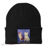Gaslighting Isnt Real You Crazy B.I.T.C.H Funny Cat Lover Beanie thumb 0