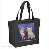 Gaslighting Isnt Real You Crazy B.I.T.C.H Funny Cat Lover Tote Bag thumb 2