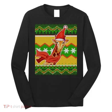 Giraffe Ugly Christmas Long Sleeve Shirt