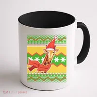 Giraffe Ugly Christmas Coffee Mug thumb 1