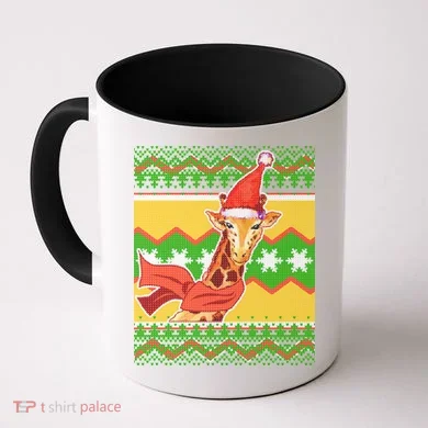 Giraffe Ugly Christmas Coffee Mug